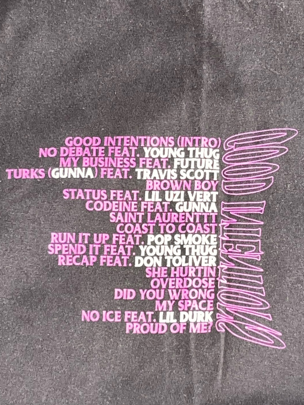 Vlone Black Good Intentions T‑Shirt - Picture 3 of 4